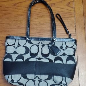 Coach signature stripe purse